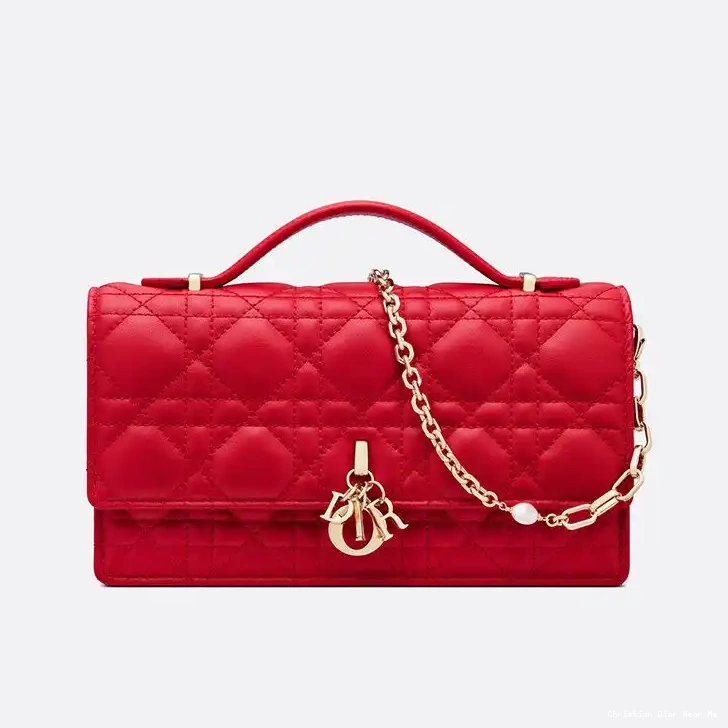 Cheap Cheap Dior Lambskin Miss Top Cannage Bag Mini Handle Red 0227