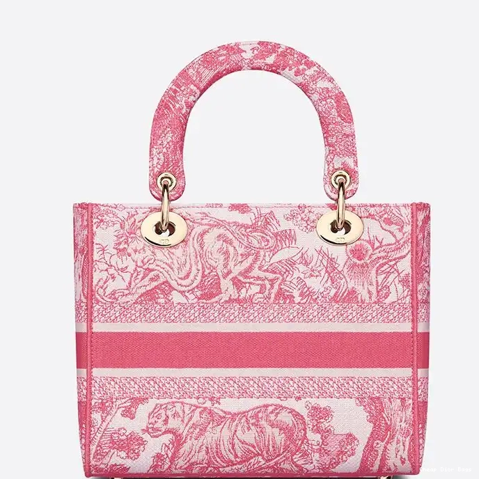 Cheap Cheap Rose D-lite de Canvas Motif Medium Lady Jouy Toile Bag 0223