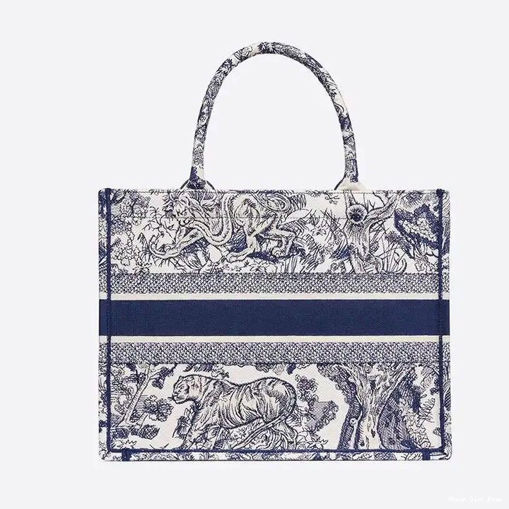 Cheap Cheap Jouy Book Toile Canvas Dior De Tote Motif Blue 0214