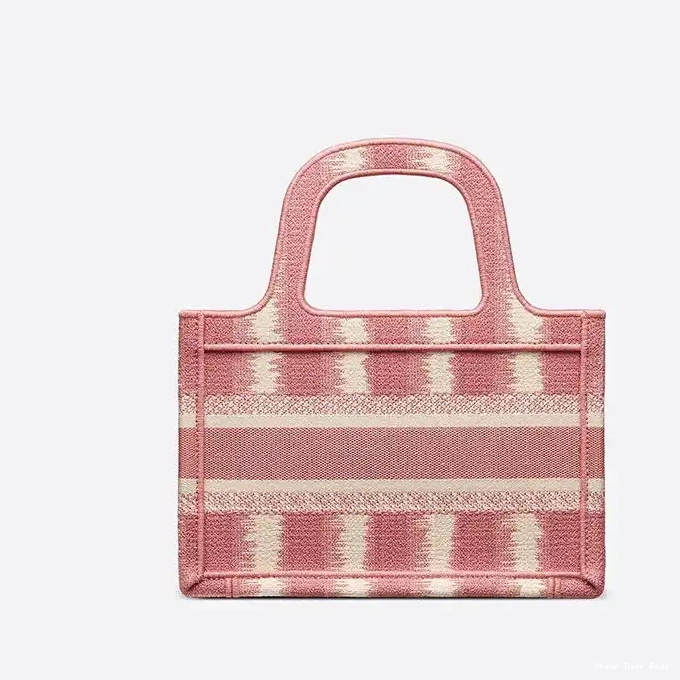 Cheap Cheap Motif Mini Pink Canvas Tote D-Stripes Dior Book 0215