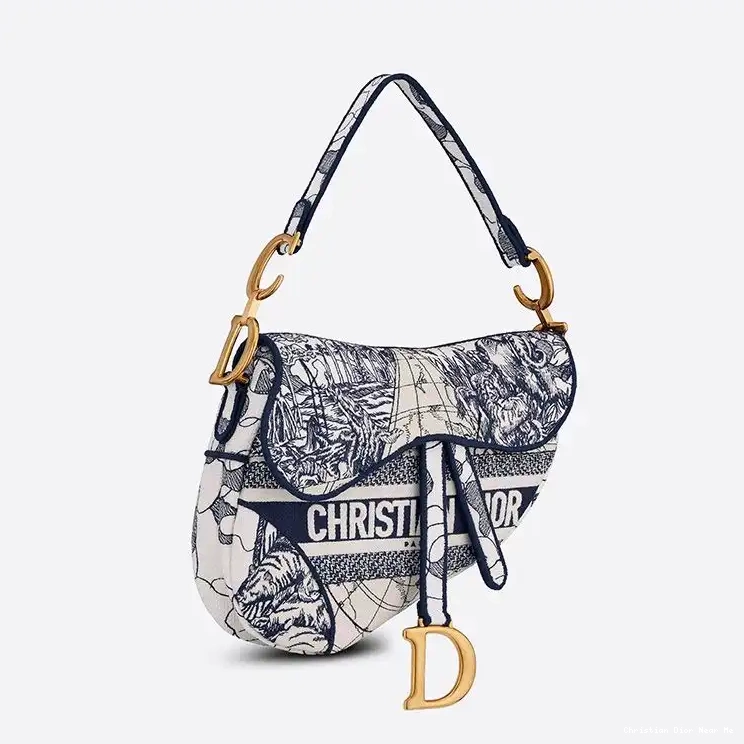 Cheap Cheap World Canvas Saddle Bag Dior the Around Motif Blue Christian 0219