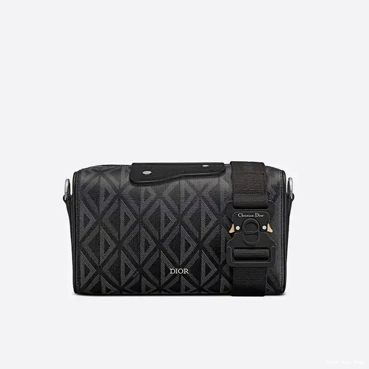 Cheap Cheap Motif Diamond Bag Dior 22 Lingot Canvas Black CD 0219