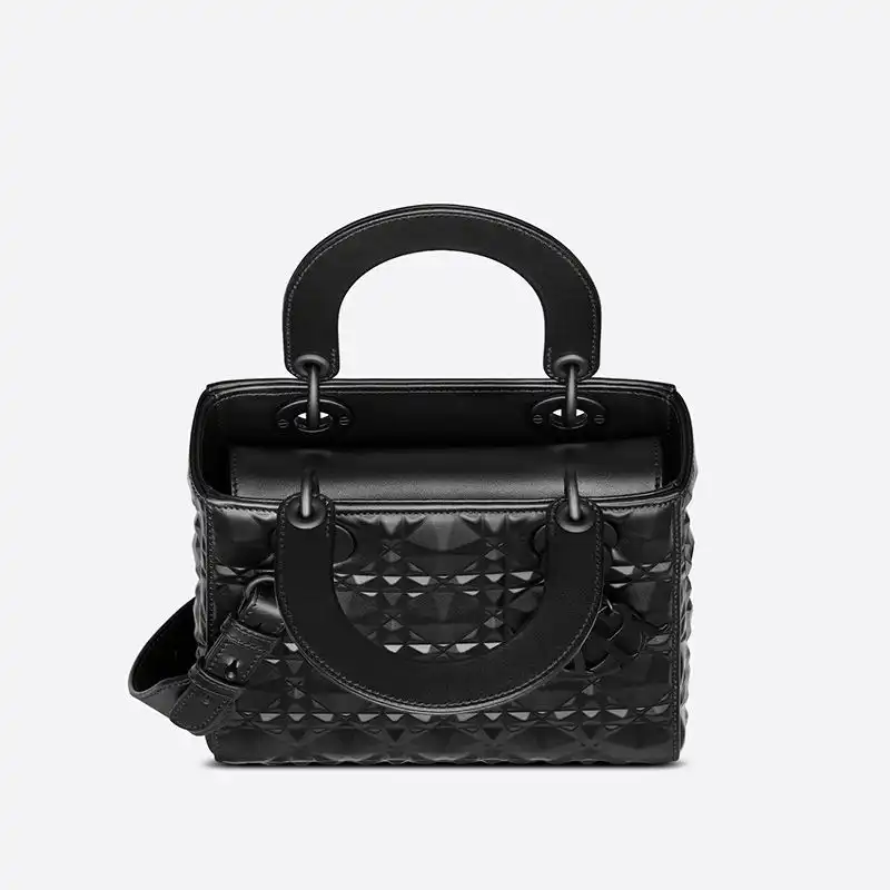 Cheap Cheap Lady Dior My ABCDior Bag Ultramatte Cannage Calfskin with Diamond Motif Black 0204