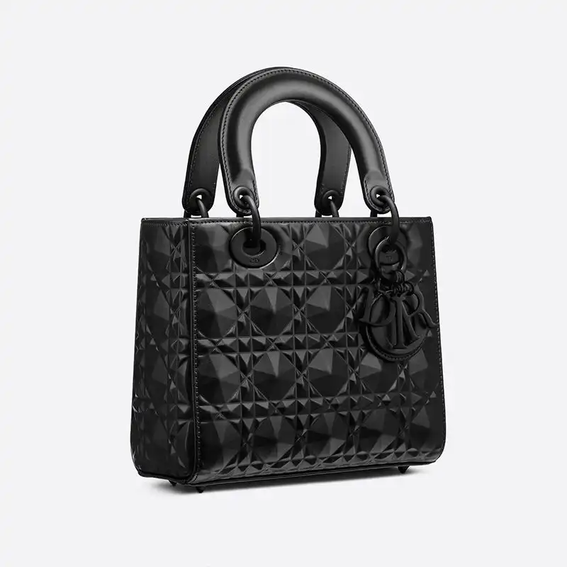 Cheap Cheap Lady Dior My ABCDior Bag Ultramatte Cannage Calfskin with Diamond Motif Black 0204